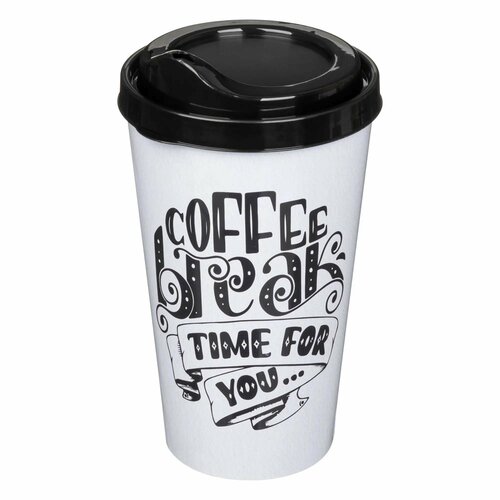 Стакан с крышкой Delinia Coffe Break 550 мл пластик цвет черный 337₽