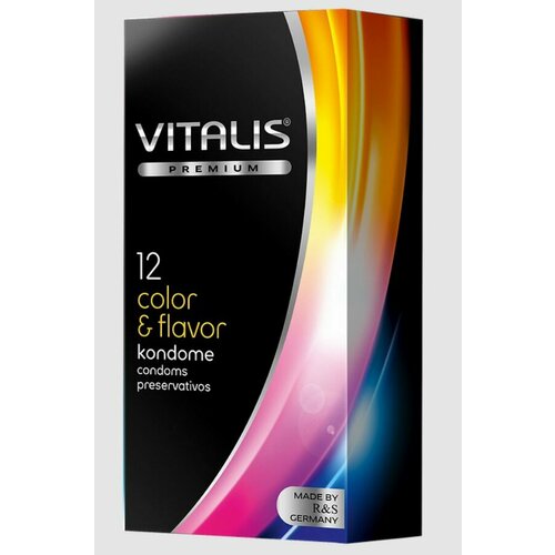 Презервативы VITALIS PREMIUM №12 color & flavor цветные/ароматизированные (ширина 53mm)