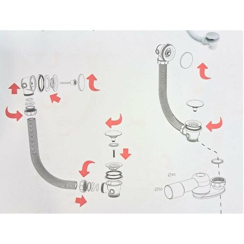 Слив-перелив Хром Клик-Клак ванны, 90см латунь SILFRA