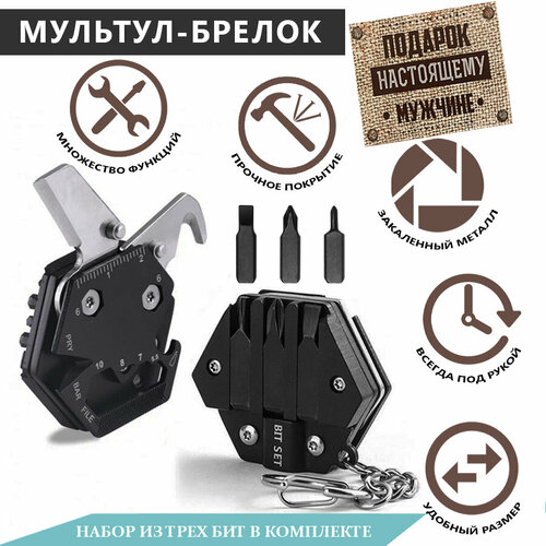 фото Многофункциональный мультитул-брелок из стали timkuch