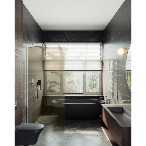 Душевая перегородка MaybahGlass Walk In 79х195 MGD-696-5ш стекло бронза, профиль матовый хром