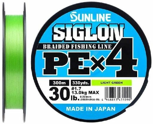 Шнур Sunline SIGLON PE4 300M (Light Green) #2.5/40LB