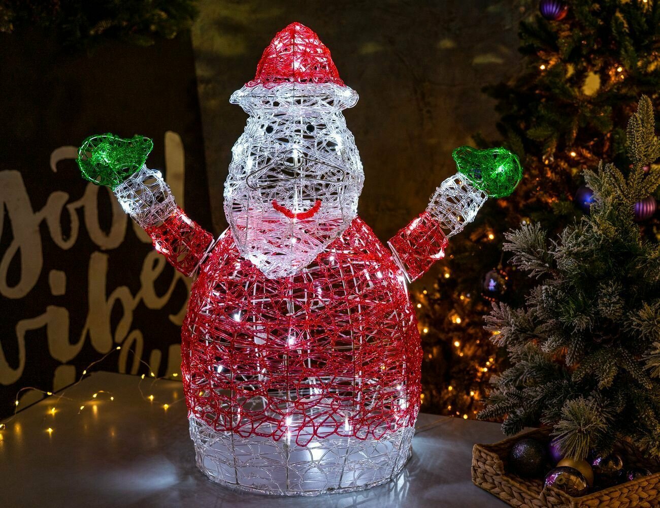 Светящаяся фигура, акриловые нити, 70 холодных белых LED-огней, 75 см, уличный, Winter Deco