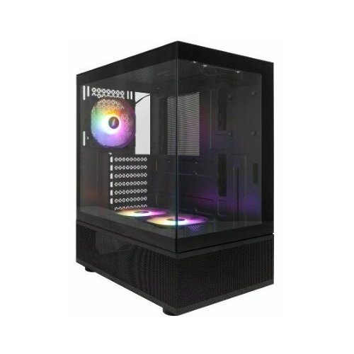 1STPLAYER Корпус MIKU Mi7-A Black ATX 3x120mm LED fans Mi7-A-BK-2F1R-1F1 cbr корпус pcc atx e188 usb31 usb22 450w корпус atx miditower e188 с бп atx450 12ec 450w 120mm 1 usb 3 0 2 usb 2 0 hd audio mic black