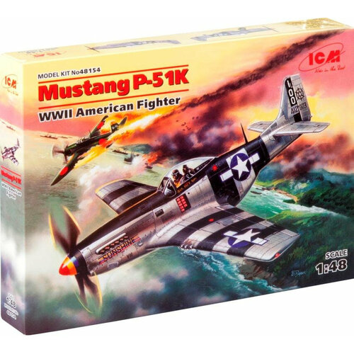 Сборная модель Истребитель Мустанг P-51 К (1/48) 48154 ICM американский истребитель самолет мустанг p 51 c icm