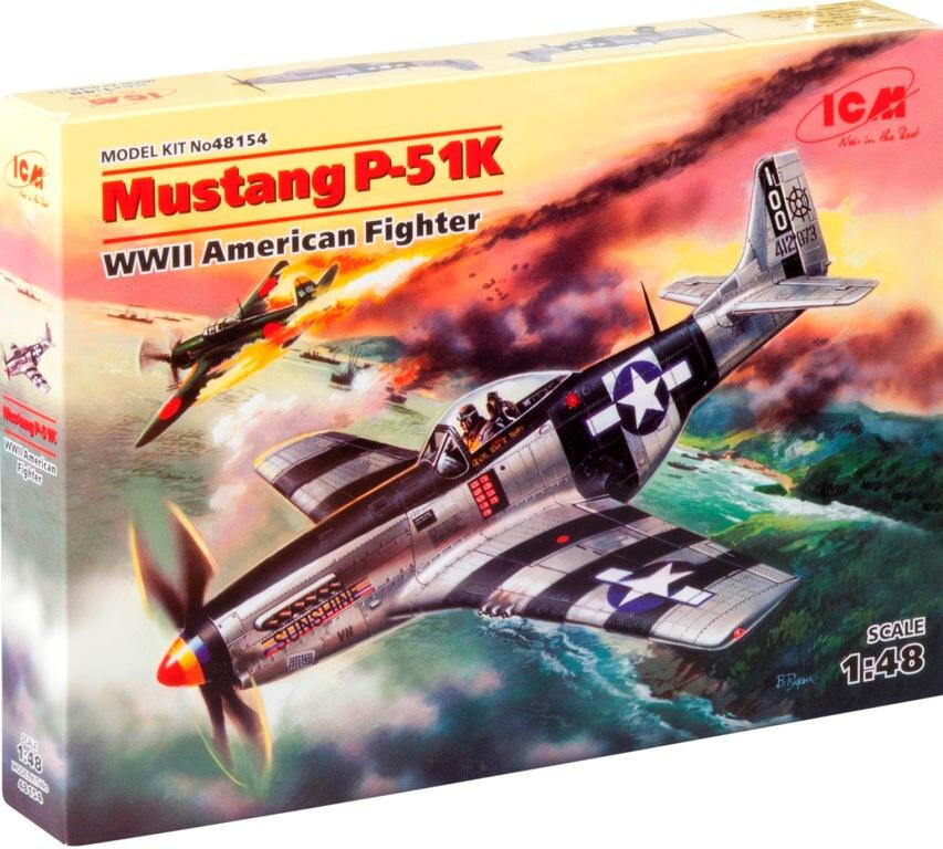 Сборная модель Истребитель Мустанг P-51 К (1/48) 48154 ICM