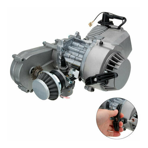 Двигатель для детского квадроцикла, миникросса 49 куб 2т с ручным стартером и редуктором 701