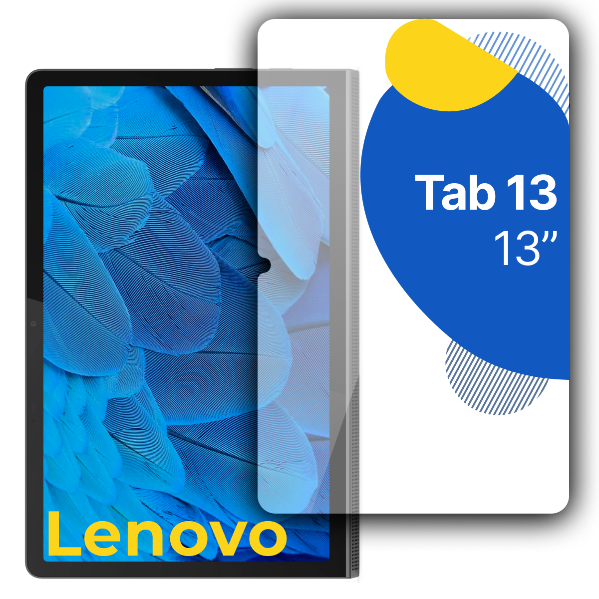 Защитное полноэкранное стекло на планшет Lenovo Yoga Tab 13" YT-K606F / Противоударное прозрачное стекло для планшета Леново Йога Таб 13" УТ-К606Ф