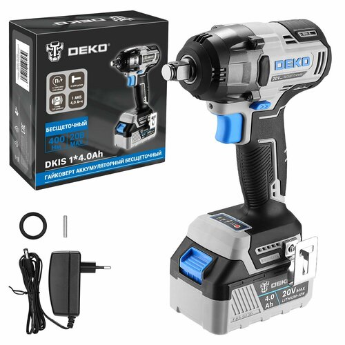 Гайковерт аккумуляторный бесщеточный DEKO DKIS 20В 140Ач 400нМ 8150₽