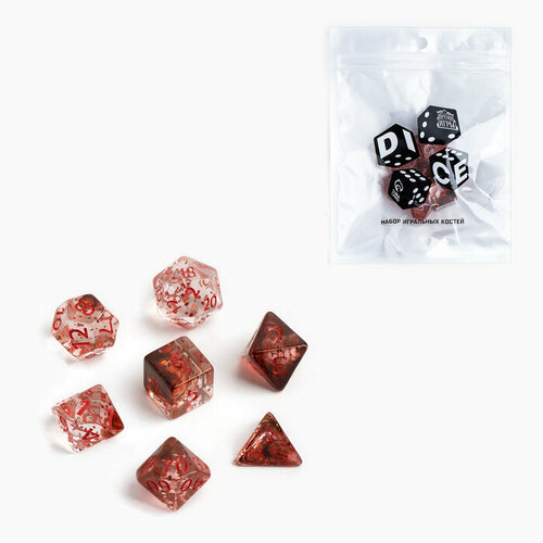 Набор кубиков для D&D (Dungeons and Dragons, ДнД) Время игры, серия: D&D, 7 шт, красные набор шаров в тубе kaemingk красные 7 шт