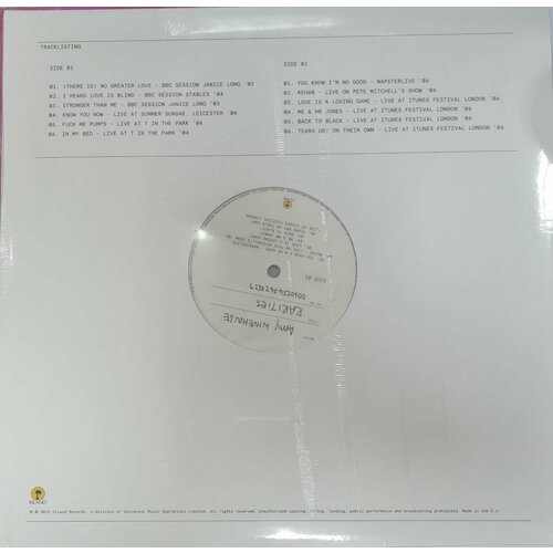Виниловая пластинка WINEHOUSE AMY: RARITIES (LP+PHOTO) (1 LP) виниловая пластинка amy grant unguarded lp