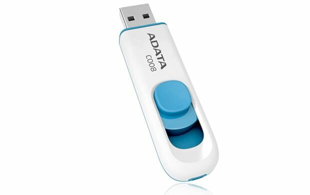 Флэш-накопитель A-DATA USB2 16GB, белый/голубой