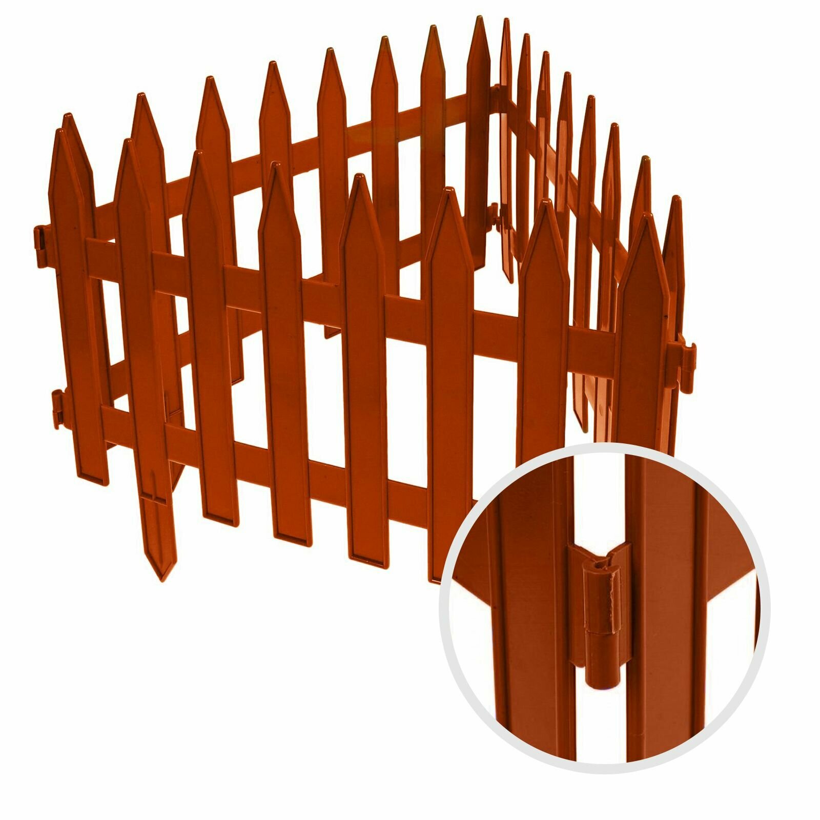 Забор декоративный для сада 3,1 м (высота 35 см), бордюр садовый, ограждение для клумб и грядок, терракот