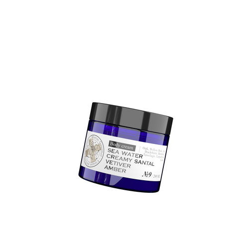 Крем для тела парфюмированный №9 Морская вода, Сливочный сандал, Ветивер, Амбра/200мл