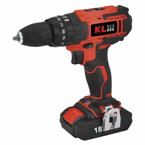 Шуруповерт ударный аккумуляторный KLECO KE18DM-20DB 18В Li-ion-2шт 2 Ач 30Нм ЗУ биты 32шт сверла 9шт деревометалл кейс 1115000₽