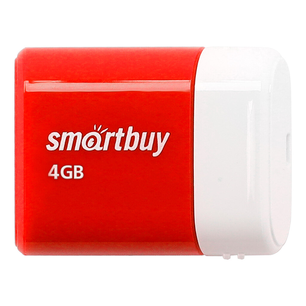 Флеш-накопитель USB 2.0 Smartbuy 4GB LARA (SB4GBLara-R), красный