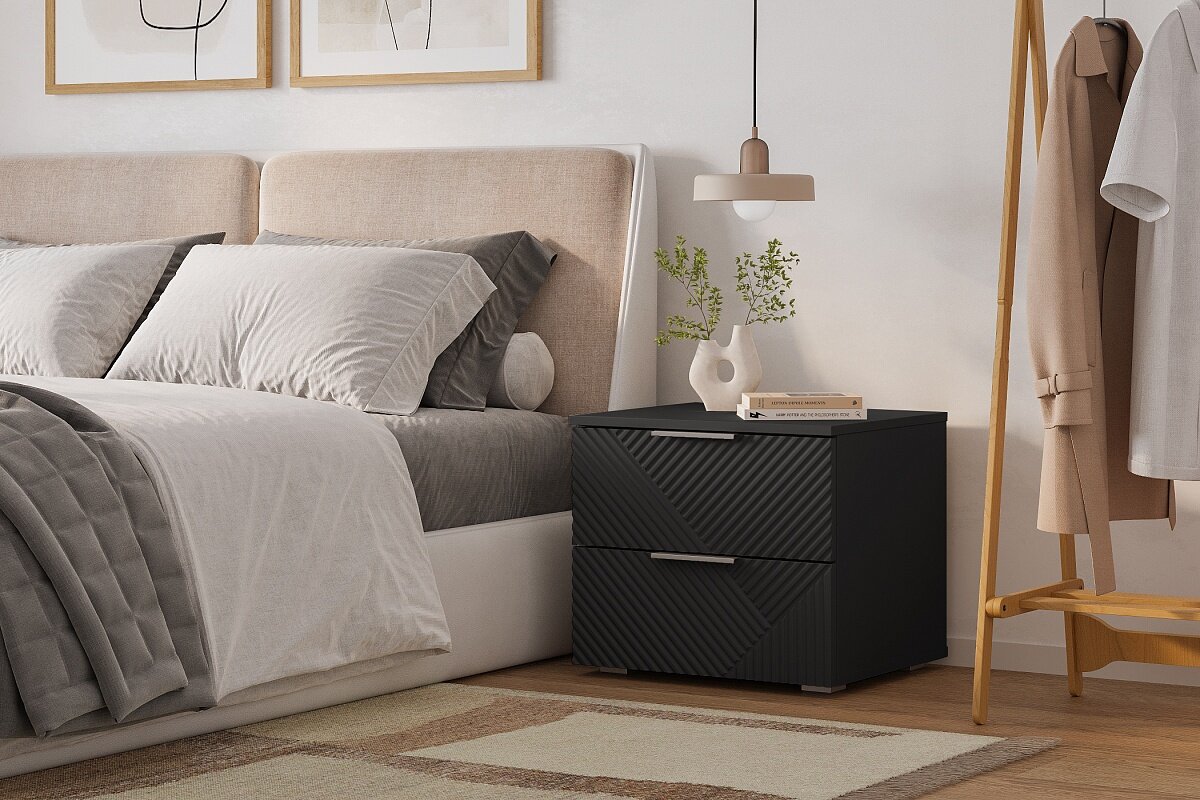 фото Тумба прикроватная Салерно NEW 2 Аквамарин фабрика «Мебель Лэнд 24» ШxГxВ 50x42x44