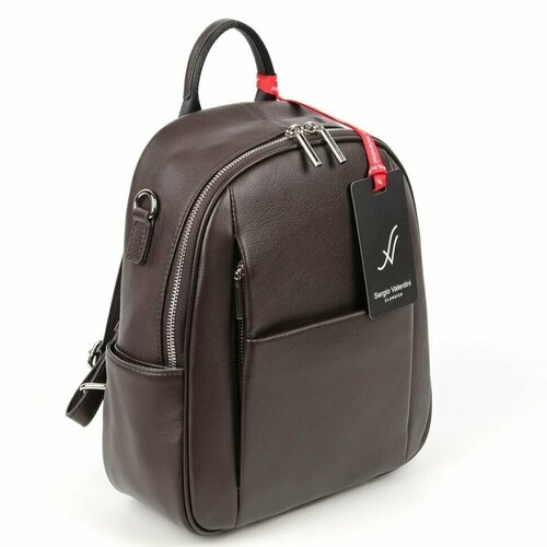 фото Рюкзак sergio valentini sv-sz751/a д.браун, фактура гладкая, коричневый