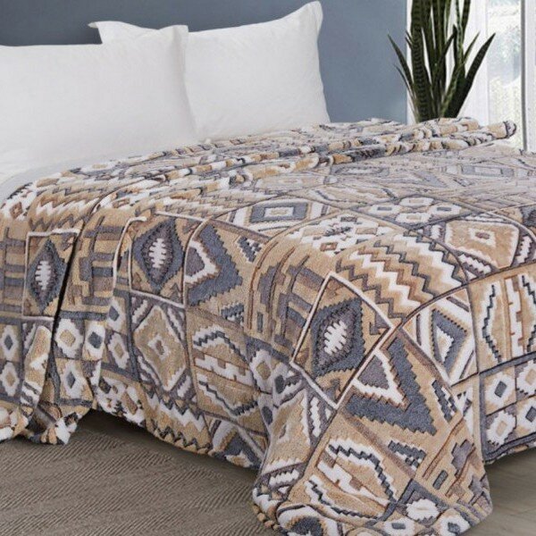 фото Valtery Плед Узор цвет: серый, бежевый (150х210 см)