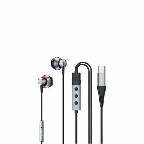 Наушники разъем Type-C/гарнитура с микрофоном черные наушники remax monster rm 598a metal wired earphone микрофон подключение type c серый