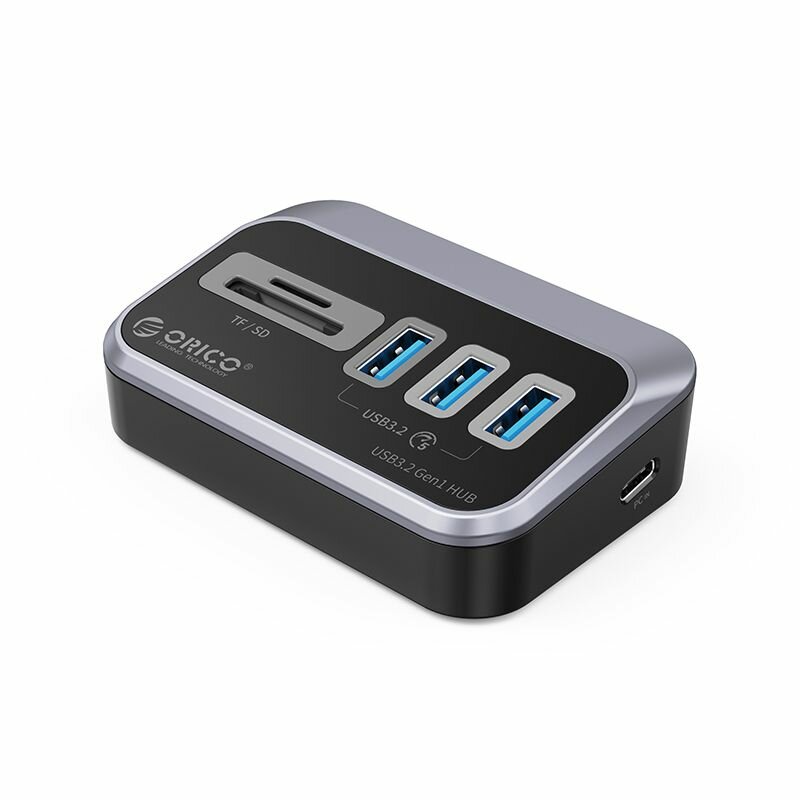 USB-концентратор ORICO 3 USB-A 3.2 Gen1, 1 TF, 1 SD черный (ORICO-M3U3-3TS-05-BK-BP)