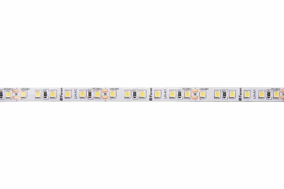 5м. Светодиодная лента теплого цвета 3000К 2835 11W 120LED/m IP20 Feron LS501 41056 - фото №11