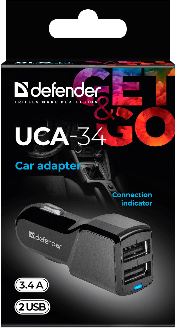 Зарядное устройство автомобильное Defender 83834 5V/3.4A 2USB - фото №8