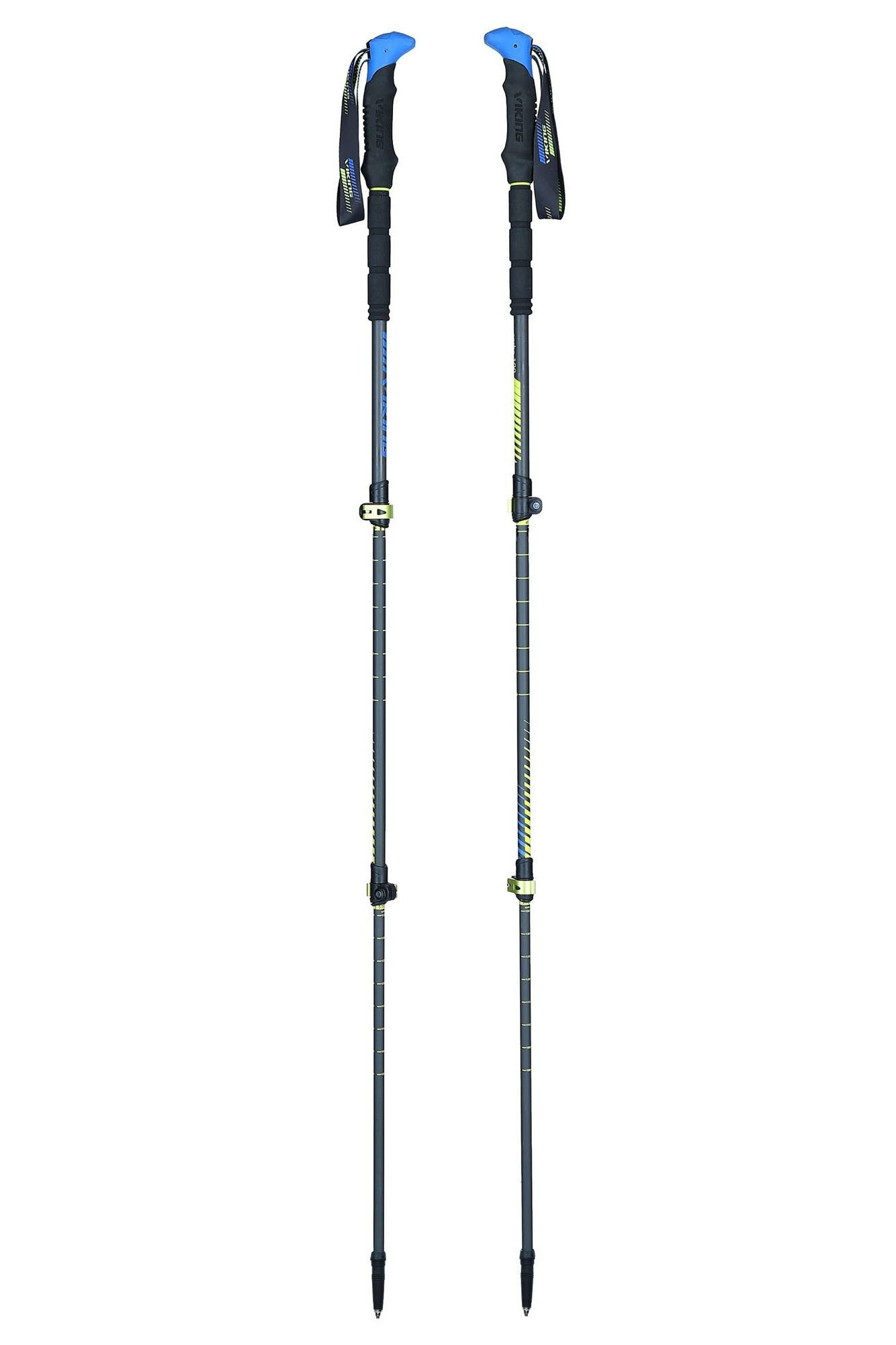 Палки треккинговые VIKING Poles Carbo Lite Black/Lime/Blue (см:100-135)