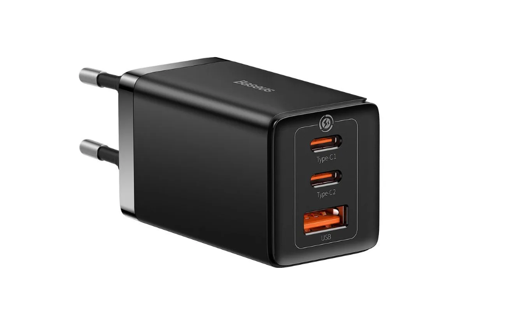 Сетевое зарядное устройство Baseus GaN5 Pro 2xUSB-C + USB, 65 Вт (черный) CCGP120201