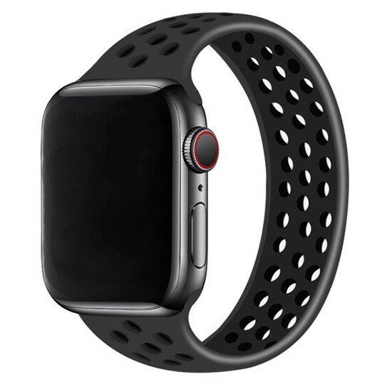 Ремешок-браслет силиконовый перфорированный Solo Loop для Apple Watch 42/44/45/49 мм, L(155мм), черный (4)