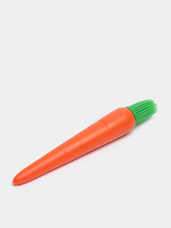 Силиконовая кулинарная кисточка в виде морковки, с ёмкостью для масла