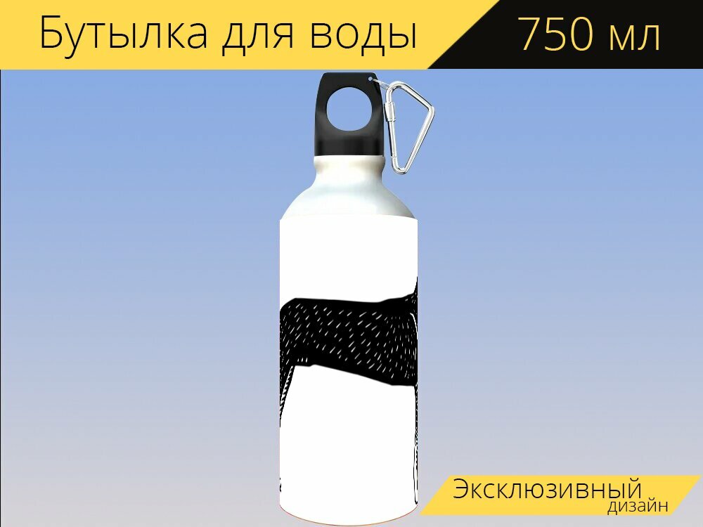 Бутылка фляга для воды "Собака, собачий, домашний питомец" 750 мл. с карабином и принтом