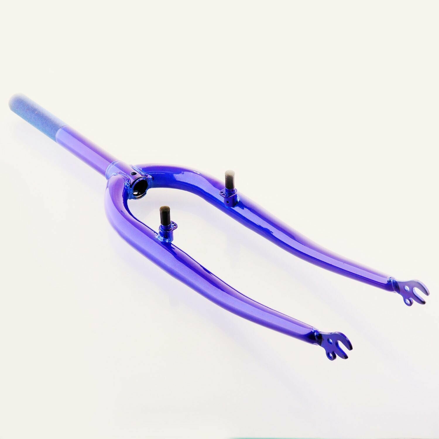 Вилка велосипедная жесткая (c креплением V-brake, 26) (синяя) "DS"