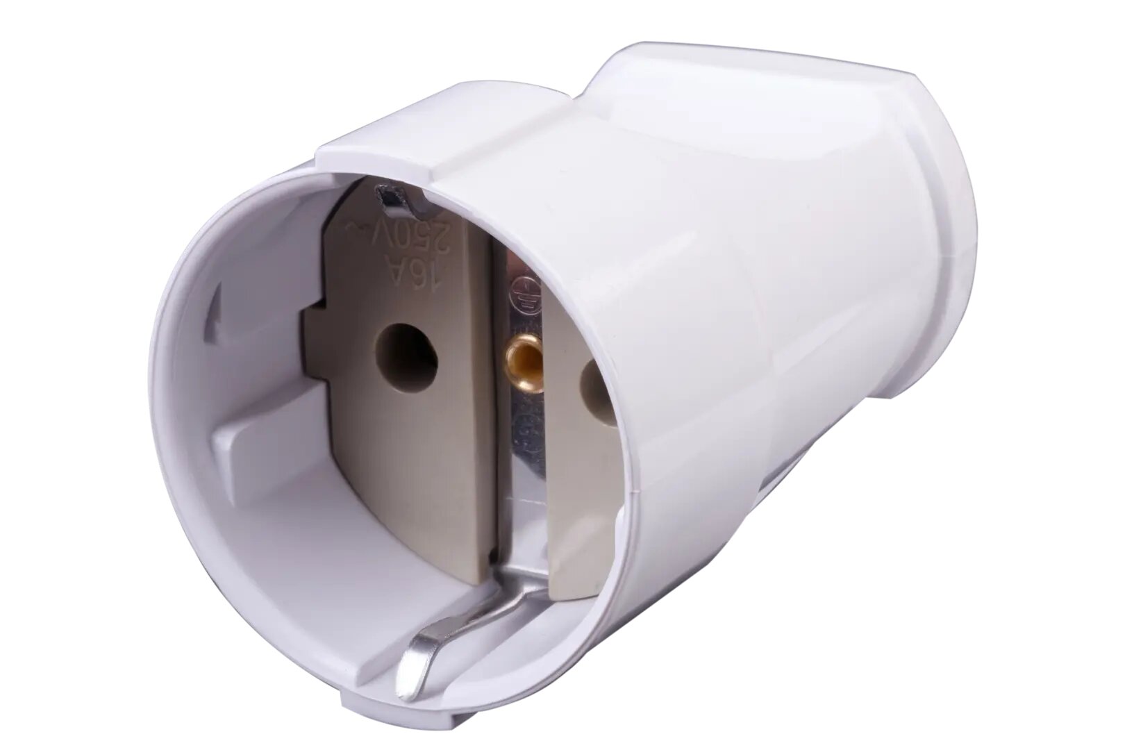 фото Розетка кабельная 250 В с заземлением 16 А цвет белый