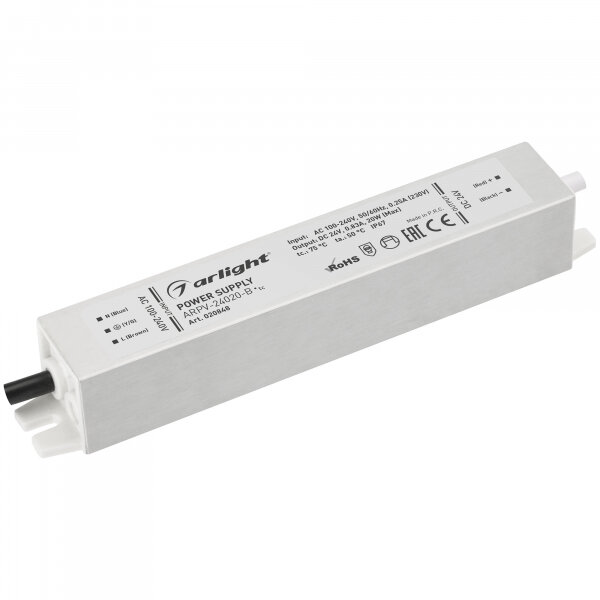 Arlight Блок питания ARPV-24020-B (24V, 0.8A, 20W) (IP67 Металл, 3 года)