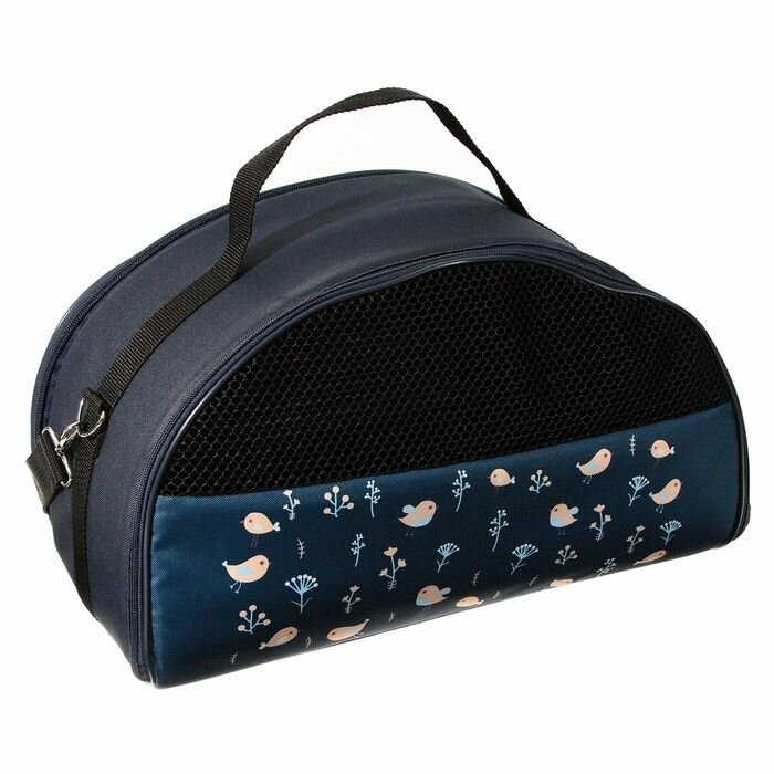 Рюкзак для переноски животных, 41х23х20 см, цвет черный с синим - фотография № 2