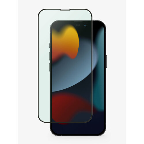 Uniq стекло для iPhone 14 Pro Max OPTIX Vision care (anti-blue) Clear/Black (+installer)