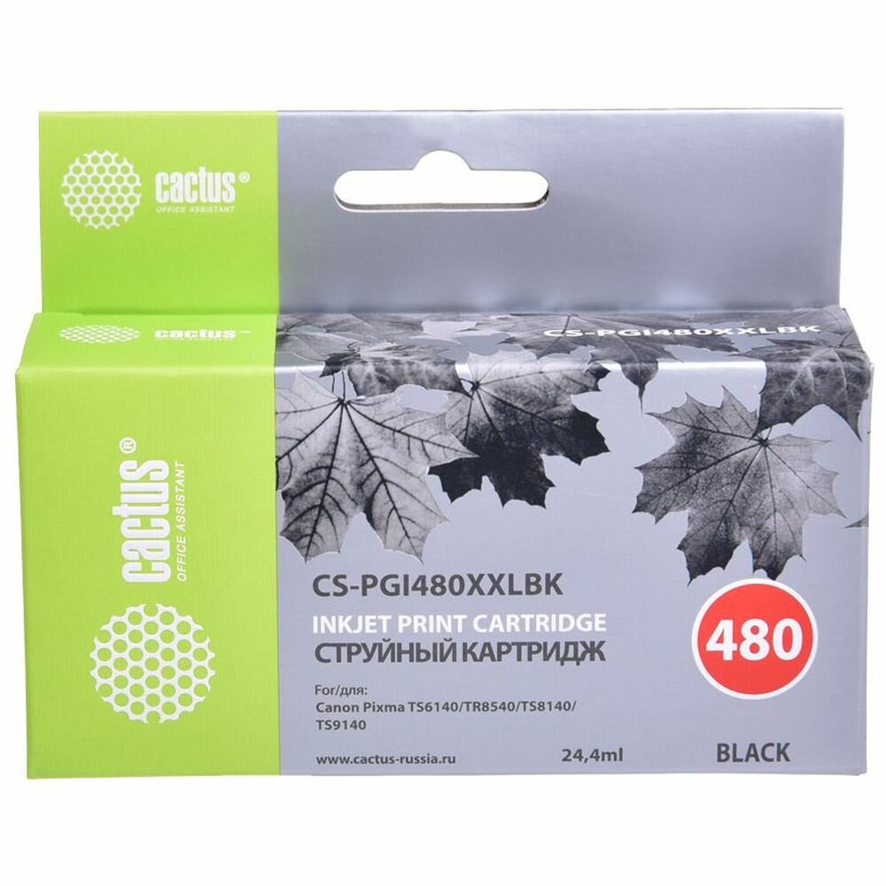 Картридж Cactus PGI-480PGBK XXL (CS-PGI480XXLBK) черный для Canon