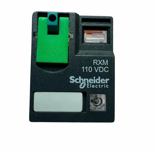 Реле Schneider Electric Zelio Relay RXM2AB2FD с 2 перекидными контактами 2CO, светодиодом и кнопкой тест с напряжением катушки 110В DC