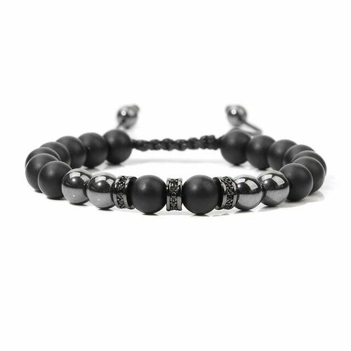 фото Браслет, тигровый глаз, гематит, оникс, черный rainagem