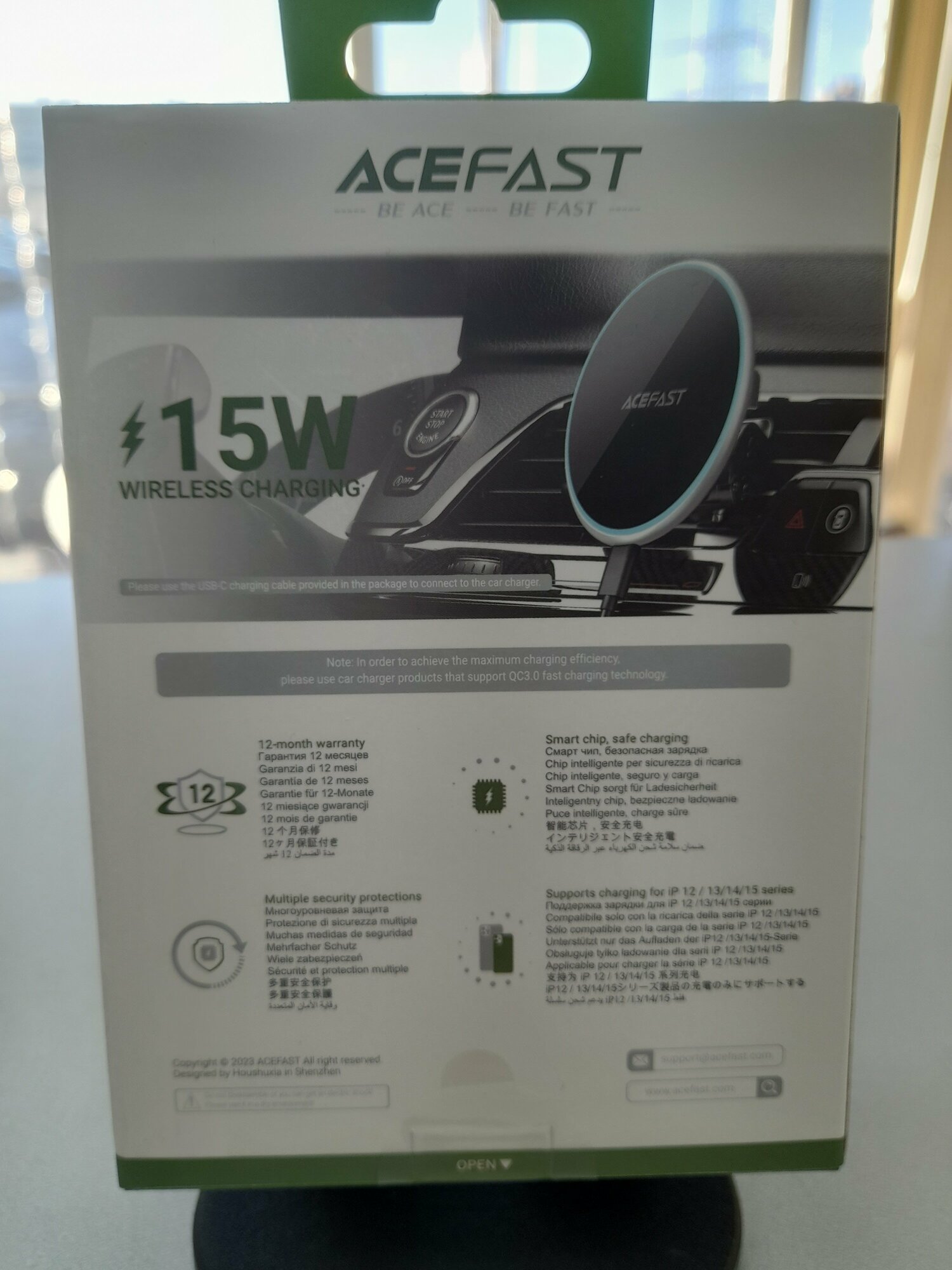 Автомобильный магнитный (MagSafe) держатель Acefast D3 с функцией беспроводной зарядки — фото 18