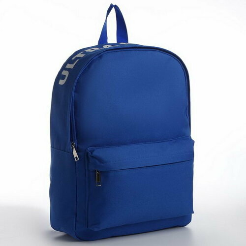Рюкзак текстильный с печатью на верхней части LIGHT, 38х29х11 см, синий брюки elegance повседневный стиль размер 38 синий