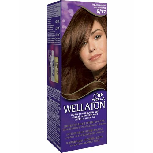 Wella Крем-Краска для волос стойкая Wellaton 677 Горький шоколад - 2 штук 1071₽