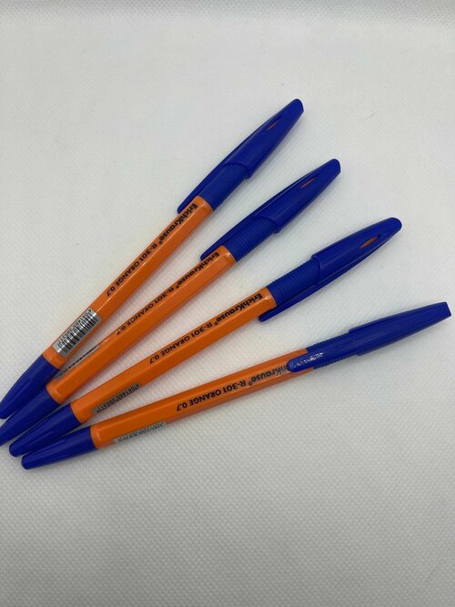 Ручка шариковая ErichKrause R-301, синяя, 0.7мм ,4шт.