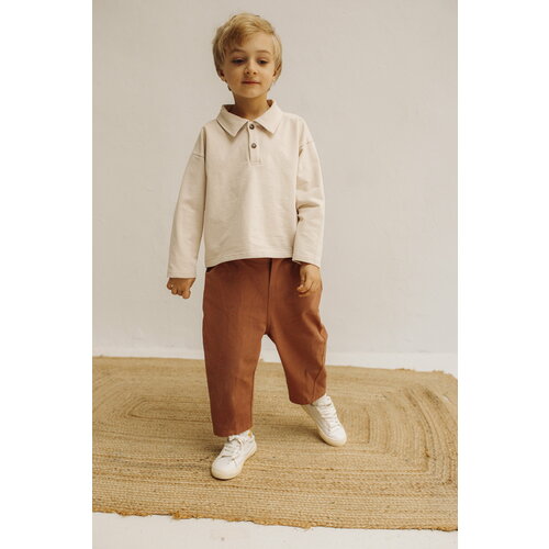 фото Лонгслив минилуна, размер 110-116, бежевый