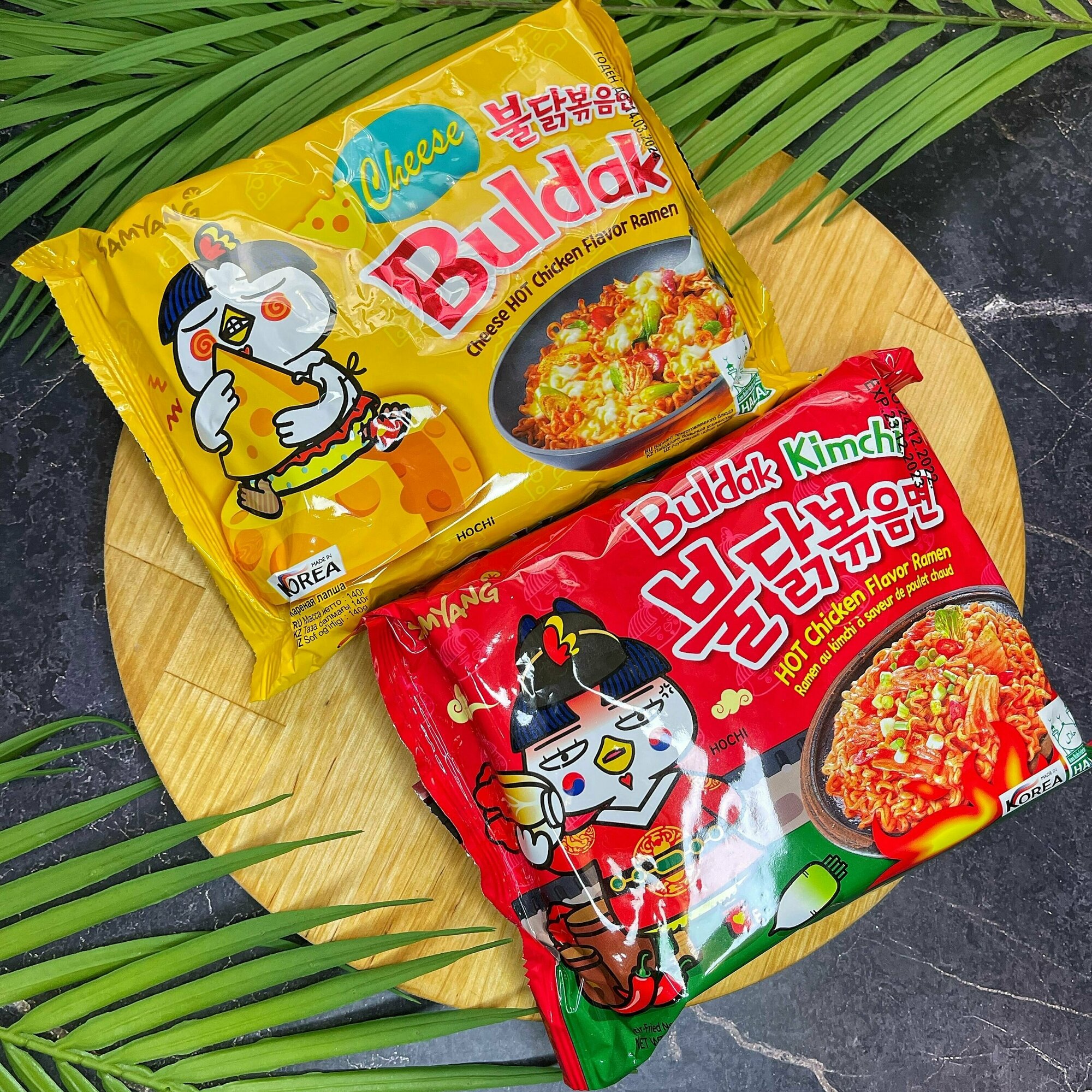 Корейская лапша быстрого приготовления SAMYANG Сыр и Кимчи (набор 2шт). Острая лапша