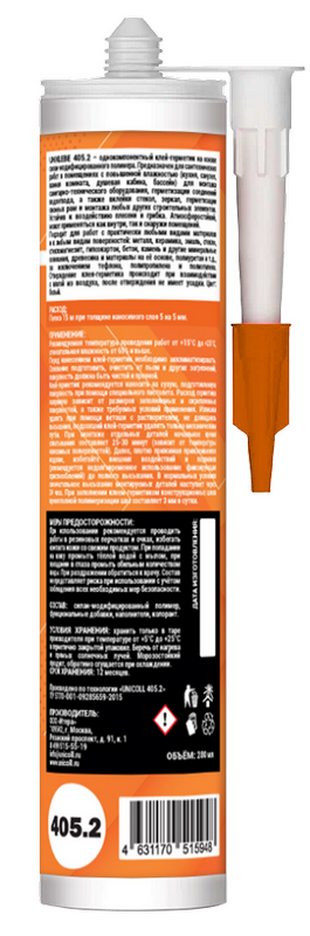 Клей-герметик UNIKLEBE 405.2 для сантехнического применения гибридный STPE MS-полимер 280 мл