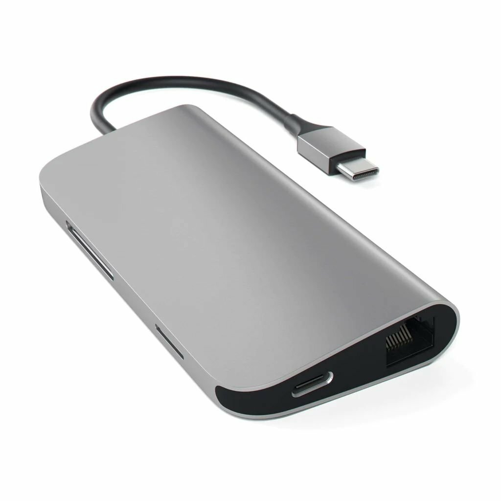 USB адаптер Satechi Aluminum Multi-Port Adapter 4K with Ethernet. Интерфейс USB-C. Порты: USB Type-C