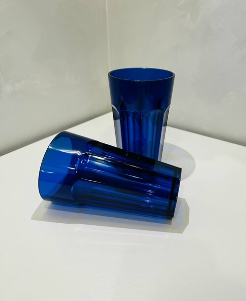 Пластиковый стакан многоразовый набор 6шт, ударопрочный, Синий