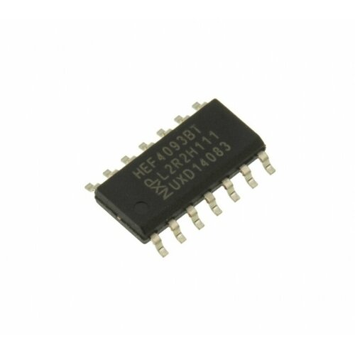 2 штук, HEF4093BT, Четыре логических элемента 2И-НЕ с триггерами Шмитта-инверторов на выходах [SO-14]